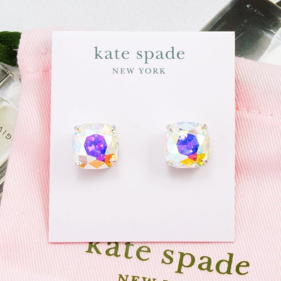 Kate Spade Aurora AB square stud earrings Silver